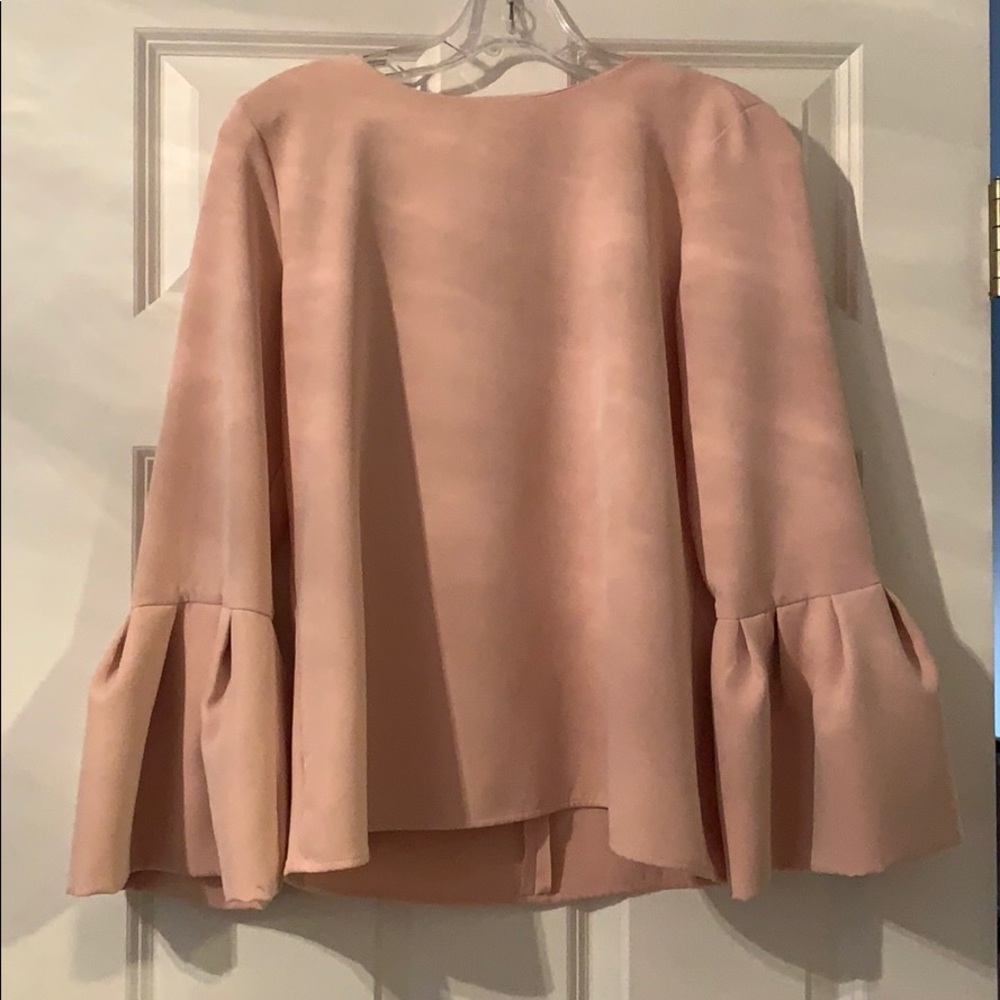 Blush bell sleeve top